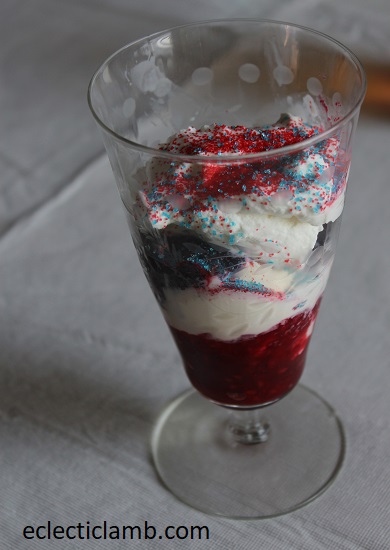red white blue sundae