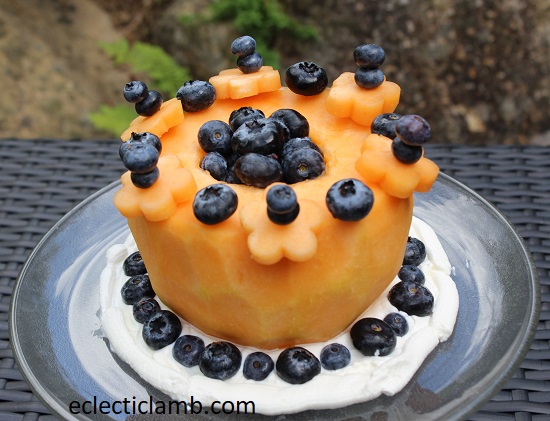 Fresh Cantaloupe Cake Blueberries